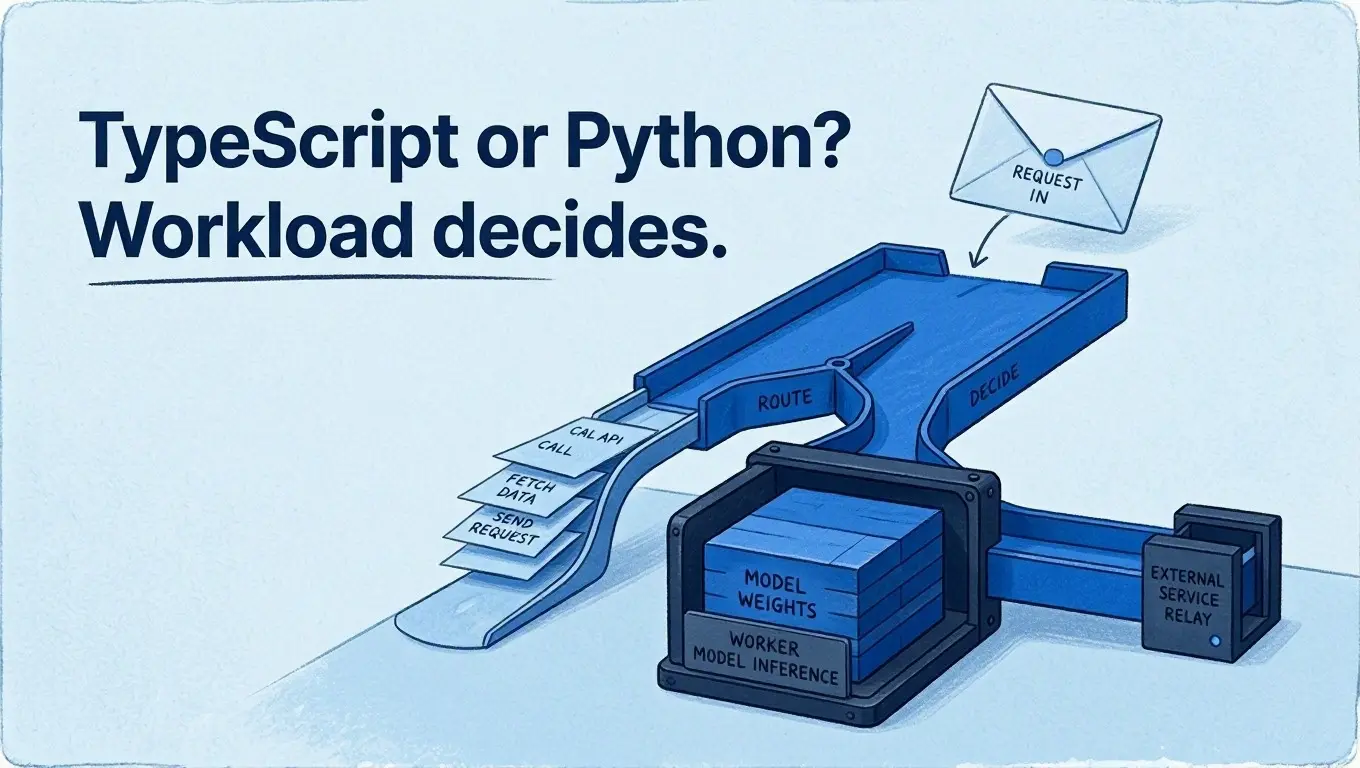 Editorial illustration for TypeScript vs Python for a Production Backend: Choose by Workload, Contracts, and Operations