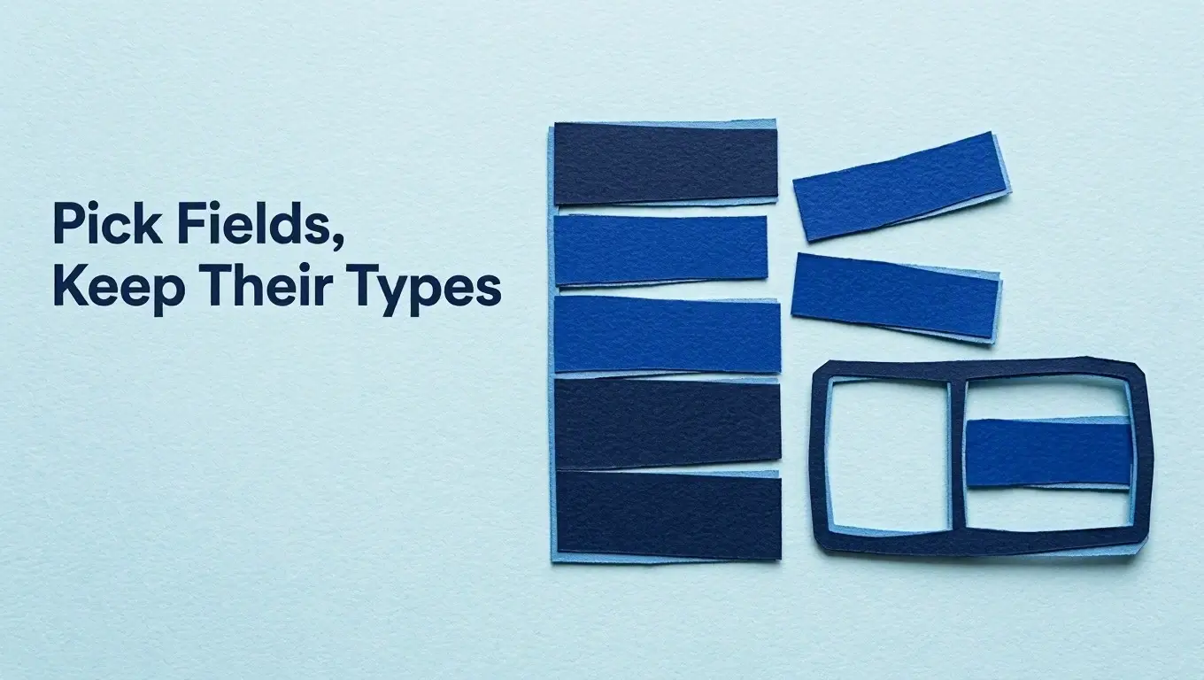Editorial illustration for How to Derive a Type from an Interface with TypeScript Pick and Mapped Types